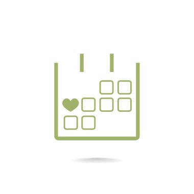 14 Şubat takvim basit simgesini