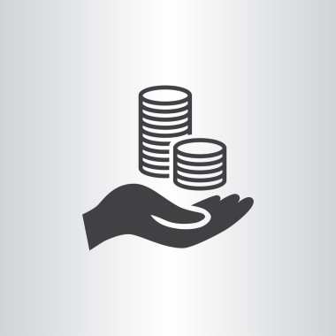 elinde, web simgesi paralar