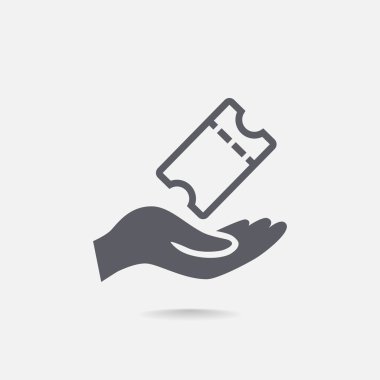 İndirmek için bir bilet sembol alma el