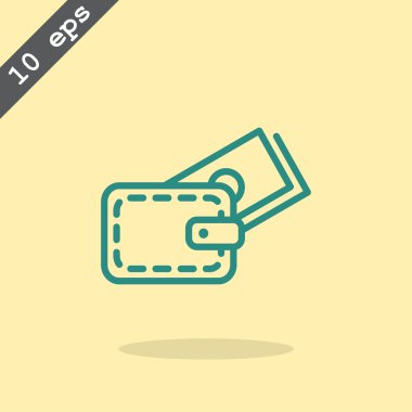 Para simgesi olan cüzdan