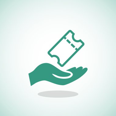 İndirmek için bir bilet sembol alma el