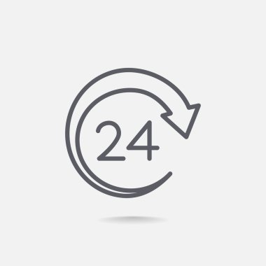 Yirmi dört saat hizmet simgesi