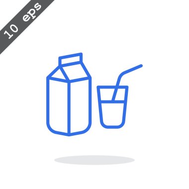 Süt paketi ve cam simgesi