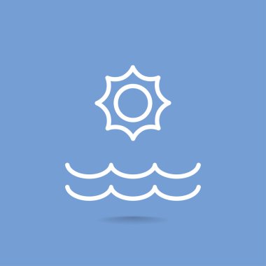 Yaz güneş ve deniz simgesi