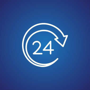 Yirmi dört saat hizmet simgesi