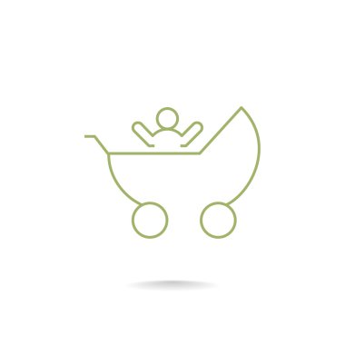 Çocuk arabası ile bir çocuk simgesi