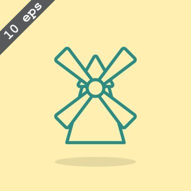 Retro yel değirmeni simgesi