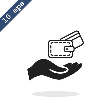 m-cüzdan ve el web simgesi