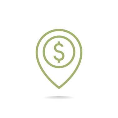 Dolar işaretli harita işaretleyici