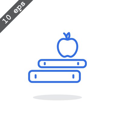 kitap ve elma simgesi