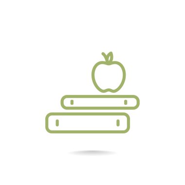 kitap ve elma simgesi