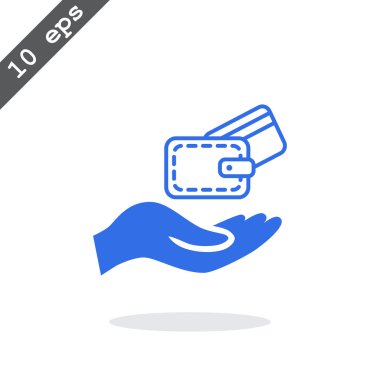 m-cüzdan ve el web simgesi