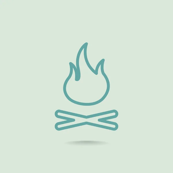 Hořící ohně ikona — Stockový vektor