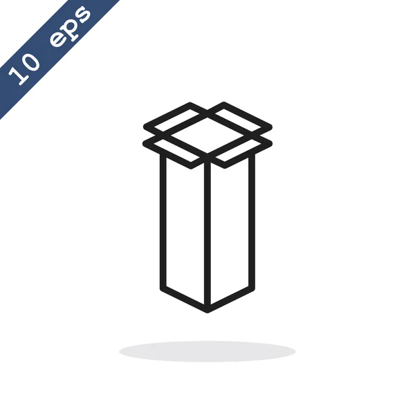 Paquete caja de cartón icono — Vector de stock