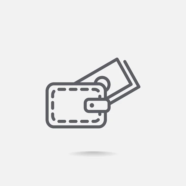 Plånbok med pengar ikon — Stock vektor