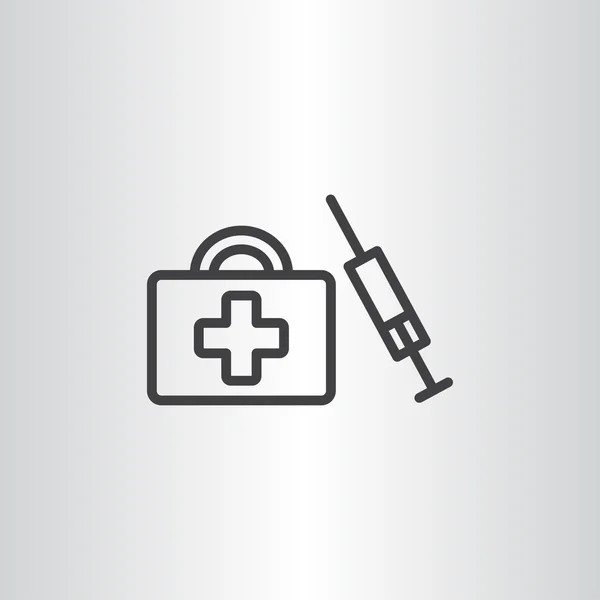 Syringe and first aid kit icon — Stock Vector