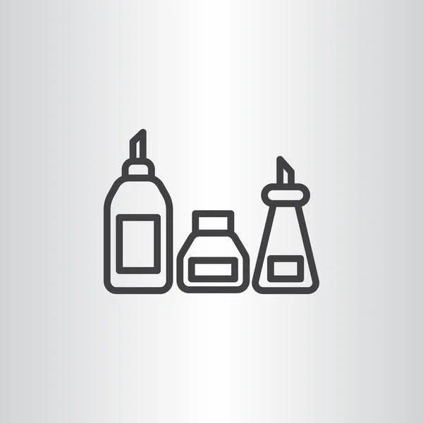 Κουζίνα μπουκάλια ρύθμιση εικονιδίου — Διανυσματικό Αρχείο