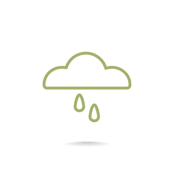 Wolken en regen pictogram — Stockvector