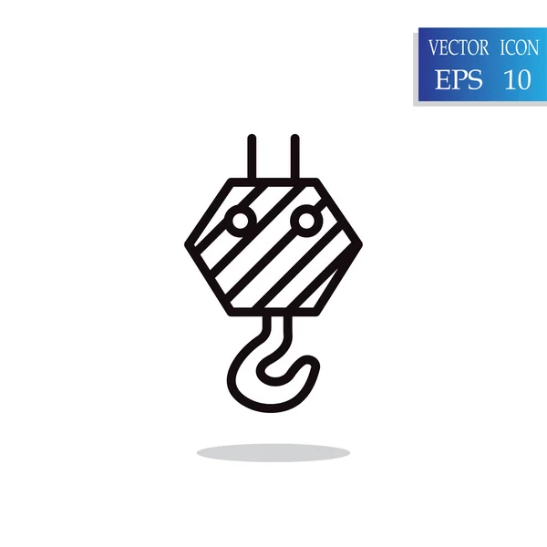 Grue de construction crochet icône — Image vectorielle