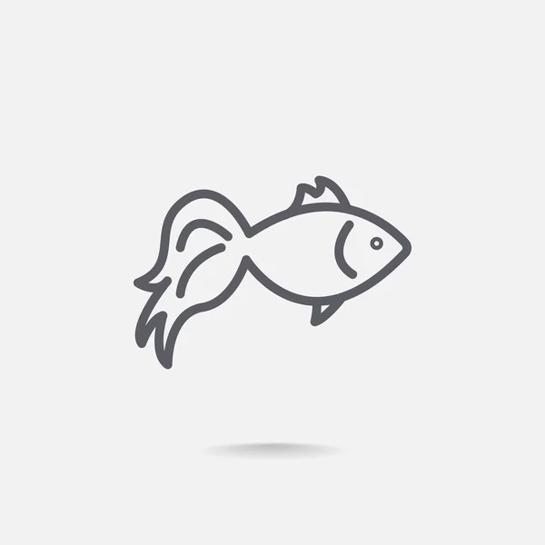 Icône de poisson dessin animé — Image vectorielle