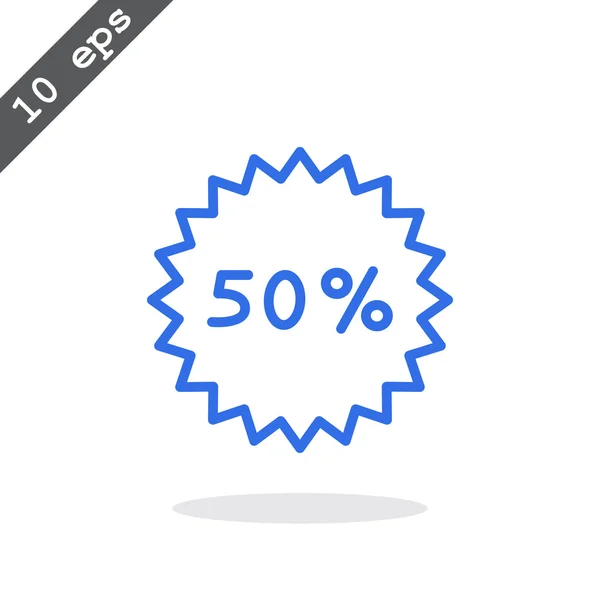 50 por ciento icono de descuento — Vector de stock