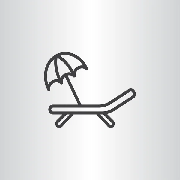 Strandstoel met parasol pictogram — Stockvector