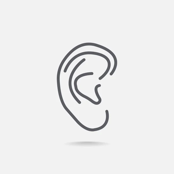 Ludzkie ucho ikona — Wektor stockowy