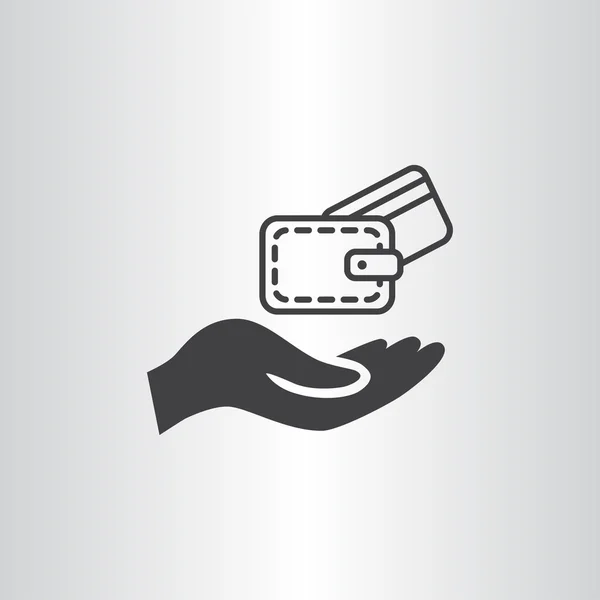 Πορτοφόλι και χέρι εικονίδιο web — Διανυσματικό Αρχείο