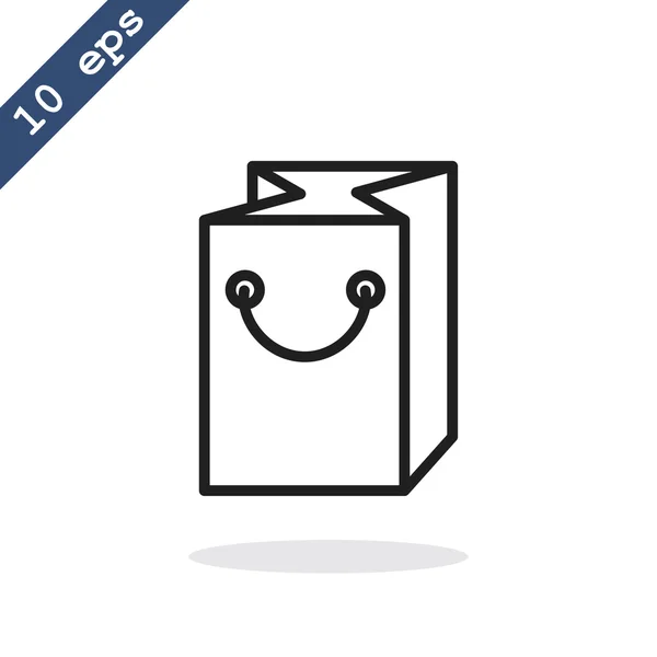 Embalaje de papel o icono de la bolsa — Vector de stock