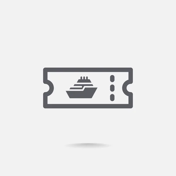 L'icône du billet de bateau de croisière — Image vectorielle