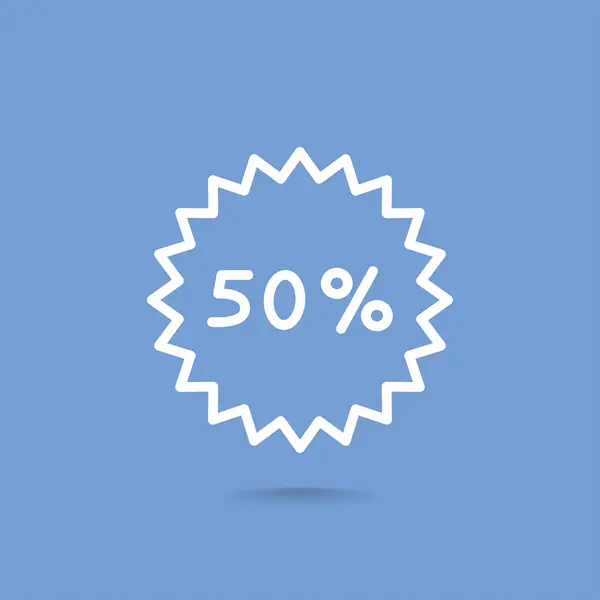 50 por ciento icono de descuento — Vector de stock