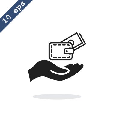 m-cüzdan ve el web simgesi