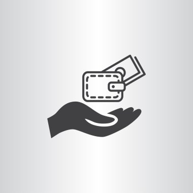 m-cüzdan ve el web simgesi