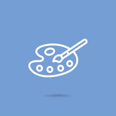 Sanat palet boya fırça simgesi olan