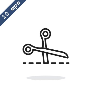 Makasla kesme satırı simgesi