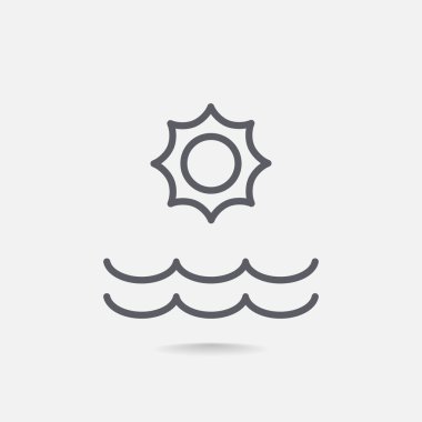 Yaz güneş ve deniz simgesi