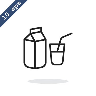 Süt paketi ve cam simgesi