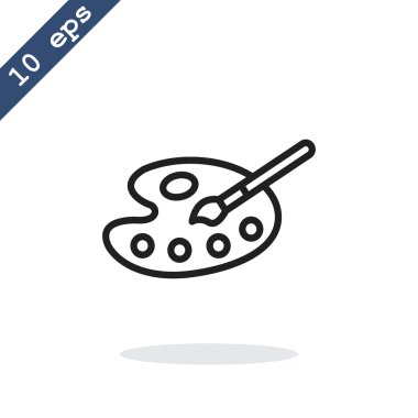 Sanat palet boya fırça simgesi olan