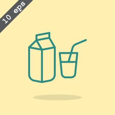 Süt paketi ve cam simgesi