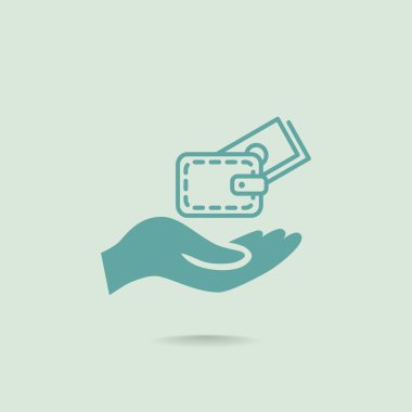 m-cüzdan ve el web simgesi