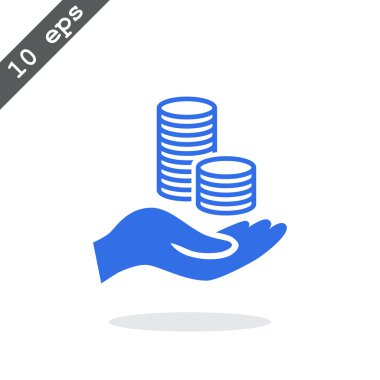 elinde, web simgesi paralar