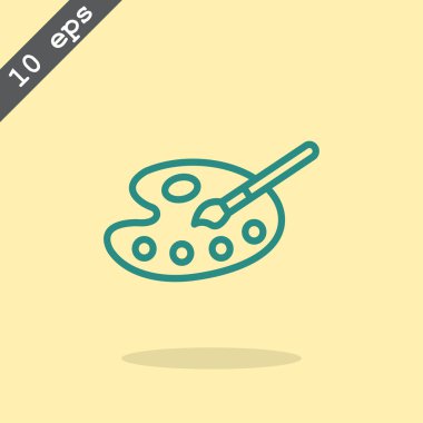 Sanat palet boya fırça simgesi olan