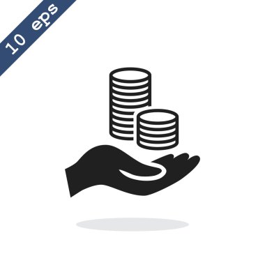 elinde, web simgesi paralar