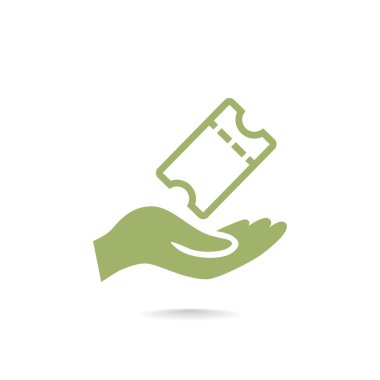 İndirmek için bir bilet sembol alma el