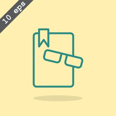 kitap ve gözlük simgesi