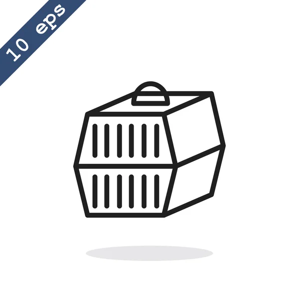 Caja de transporte de mascotas icono — Vector de stock