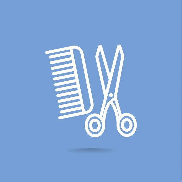 Comb and scissors icon — Stock Vector