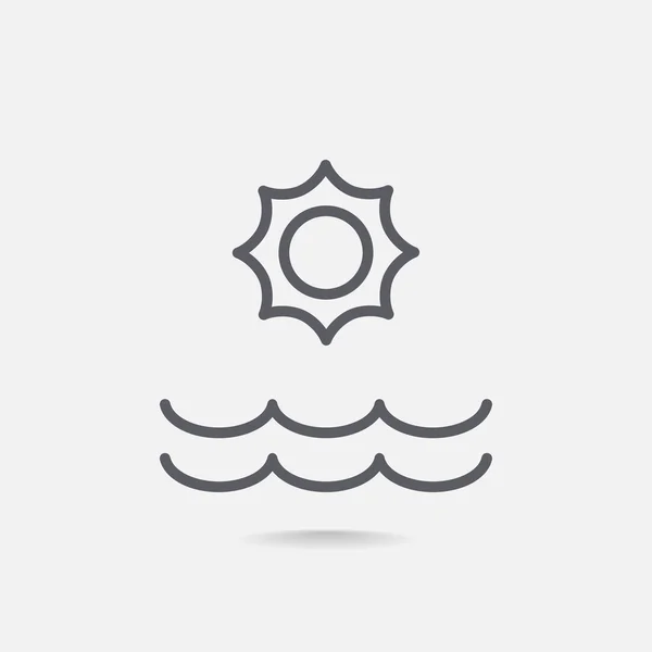 Sol de verano y el mar icono — Vector de stock