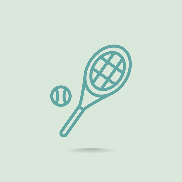 Tennis racket with ball icon