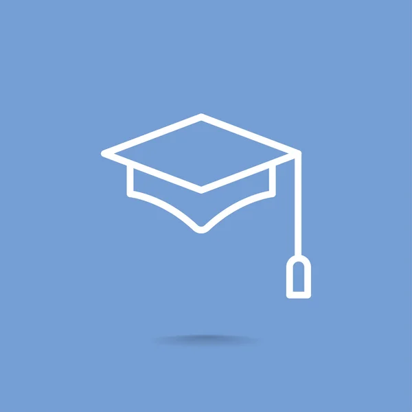 Ikona klobouk promoce studentů — Stockový vektor